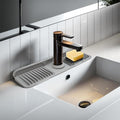 17.7" Gray Button Style Faucet Drip Catcher – Silicone Faucet Mat by Unknown