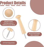 10 Pcs Wooden Shaker Peg Screw-On Solid Wood Hook 3.8 Inch Wooden Pegs Long - Image 3