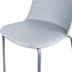 2xhome Modern Stackable Armless Dining Chair | Plastic Shell Seat with Metal Legs | Indoor or Outdoor Use | Home Kitchen Patio (1, Grey, No Padding) - Image 8