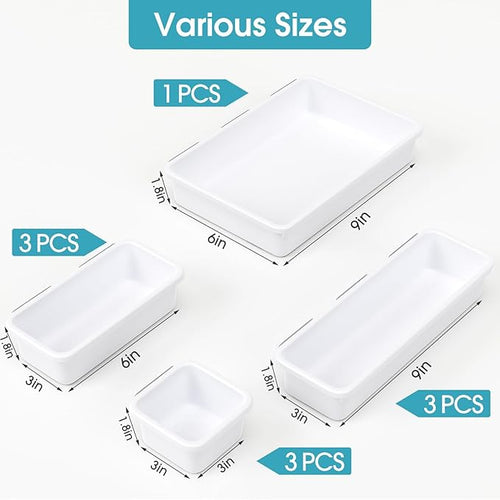 10 PCS Drawer Organizer Set, 4 Size Makeup Drawer Divider Organizer - Image 2