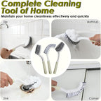 Heavy Duty Scrub Brush with Long Handle, Grout Cleaner Brush, Stiff Bristles - Image 7
