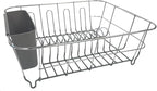 Dish Drying Rack & Cutlery Holder 2 Piece Set Compact Sink-Fitting Dish Drainer by SweetHomeCollection