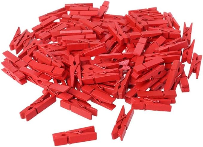 100pcs Mini Natural Wooden Clothes Photo Paper Peg Pin Clothespin Craft Clips by Unknown