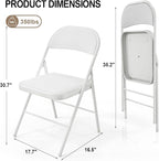 VINGLI 20 Pack Folding Chairs with Padded Seats, Metal Frame with Pu Leather Seat & Back, Capacity 350 lbs, White - Image 3