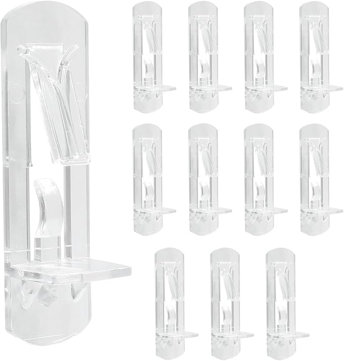Biaungdo 12 Pcs Plastic Locking Shelf Support Pegs, 5mm Clear Cabinet Shelf by Biaungdo