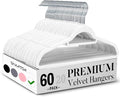 Smartor White Velvet Hangers 60 Pack, Space Saving Clothes Hangers by Smartor