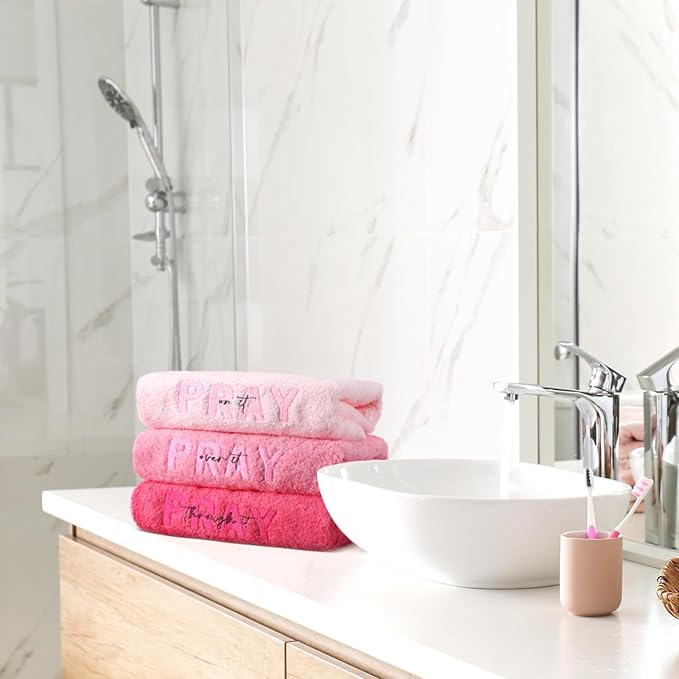 Peryiter 3 Pcs Farmhouse Bathroom Decor Hand Towels 14x29 Inch Cotton Bath - Image 4