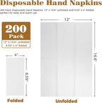 GINKGO 200 Pack Disposable Linen-Feel Guest Hand Towels, Thick & Absorbent - Image 2
