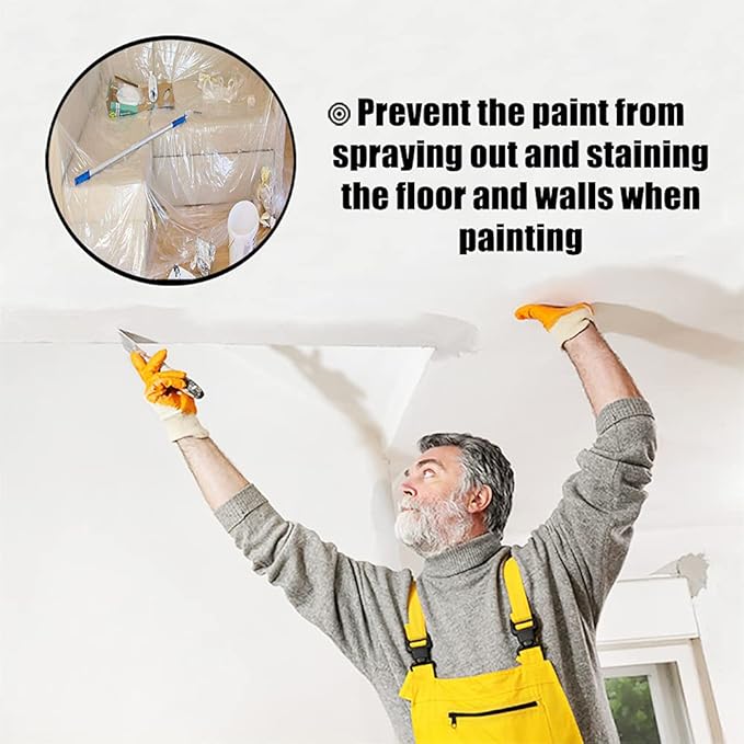 30 Pieces Plastic Drop Sheets for Painting, Waterproof and Dust-Proof Clear - Image 6