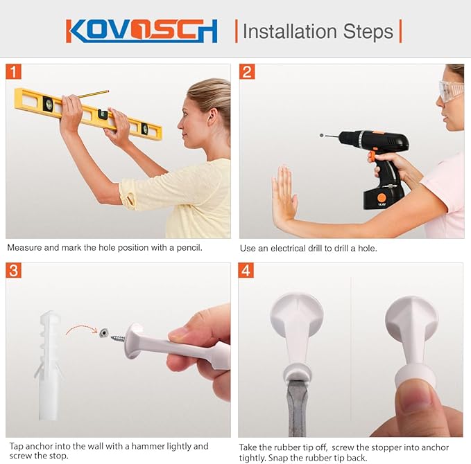6 Pack Solid Rigid Door Stops - Image 6