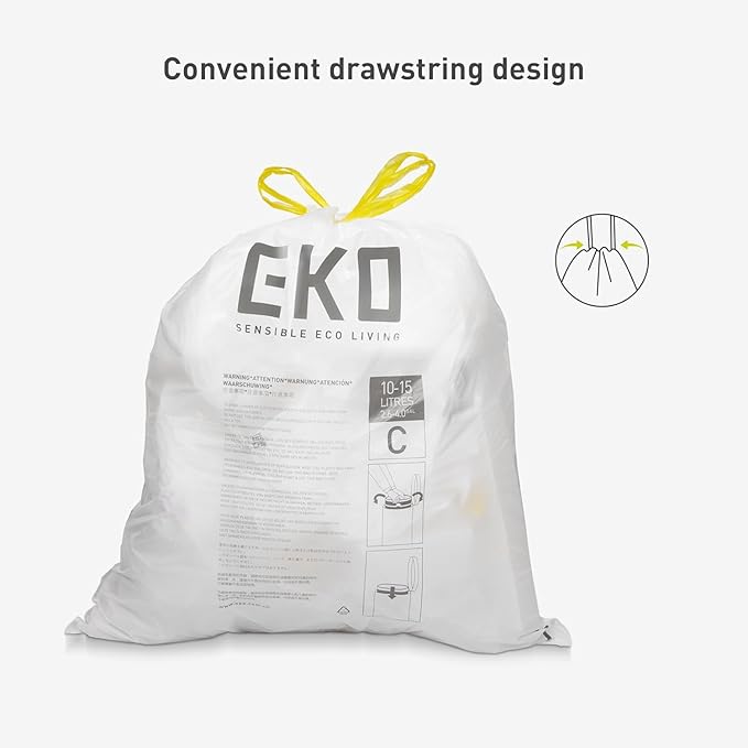 EKO 4 Gallon / 10-15 Liter, Extra-Strong Unscented Garbage Bags, Easy-Dispense - Image 3