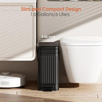 Small Bathroom Trash Can with Lid Soft Close, 6L / 1.6 Gallon Stainless Steel - Image 2