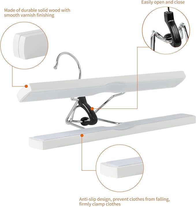 Amazon Basics Wooden Pants Hangers - Image 2
