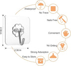 Adove Heavy Duty Wall Hooks, 30 Pack Transparent Stainless Steel & PVC Hooks - Image 2