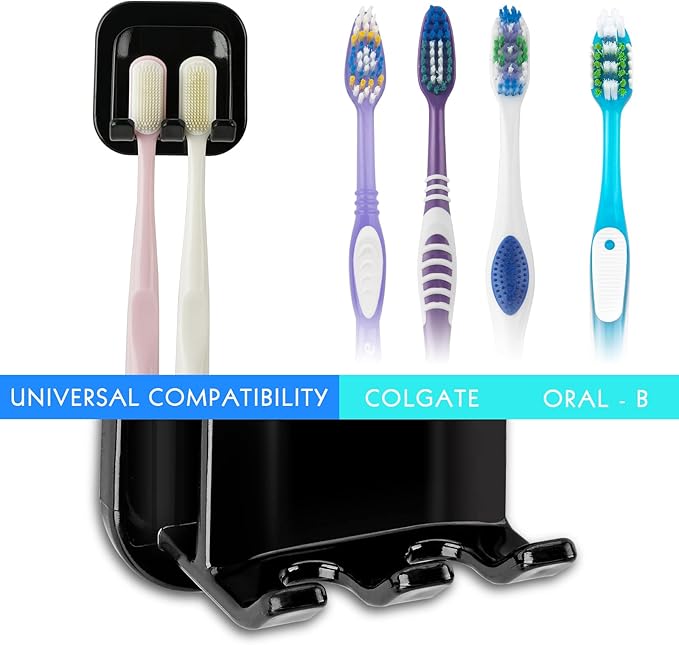 2 PCS Self-Adhesive Toothbrush Holders Wall Mounted, Water Proof Toothbrush Hook - Image 3