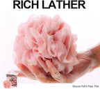 Loofah Sponge Bath Sponge for Women Men 4 Pack - Image 2