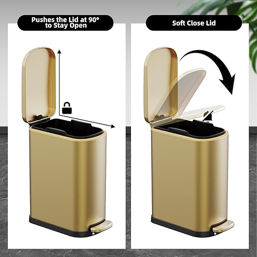 2.6 Gallon Slim Bathroom Trash Can - Image 3