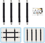 4Pcs Adjustable Bed Sheet Straps Clips, Elastic Mattress Sheet Fasteners Holder by QoeCycth