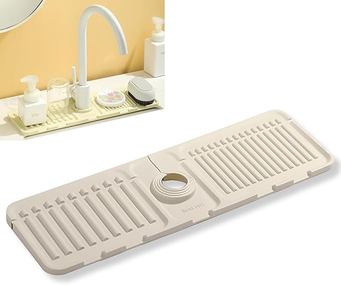 Silicone Sink Splash Guard, Non-Slip Faucet Mat by Boxonly