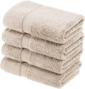 SUPERIOR Egyptian Cotton Pile Hand Towel Set of 4, Ultra Soft Luxury Towels by SUPERIOR