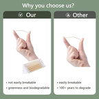 500 Count-Bamboo Double-Tipped Cotton Swabs, Organic & Biodegradable Ear Buds - Image 3