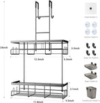 Over the Door Shower Caddy Hanging: Black Rustproof Shower Organizer over the - Image 6