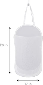 Smart Design Deluxe Mesh Over The Door Pop Up Hamper w/ Hook & Adjustable Strap - Image 4