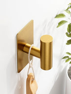 Towel Hooks for Bathrooms – 4 Pack, Brushed Gold Finish, T-Shaped Stainless - Image 5