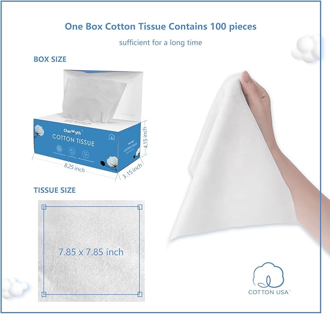 Extra Thick Disposable Face Towel, Disposable Makeup Removing Wipes, 100% USA - Image 2