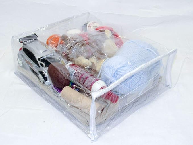 8-Pack Heavy Duty Vinyl Zippered Closet Square Storage Bags - Image 3