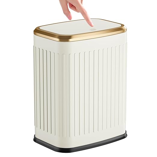 TIPGO Bathroom Trash Can with Lid, 2.1 Gallon / 8 Liter Small Garbage Can by TIPGO