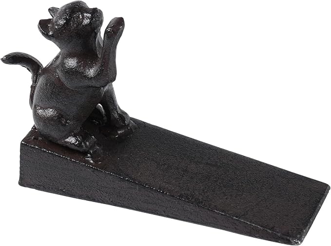 Notakia Cat Door Stopper Heavy Duty Rustic Cast Iron Cute Door Stopper by Notakia