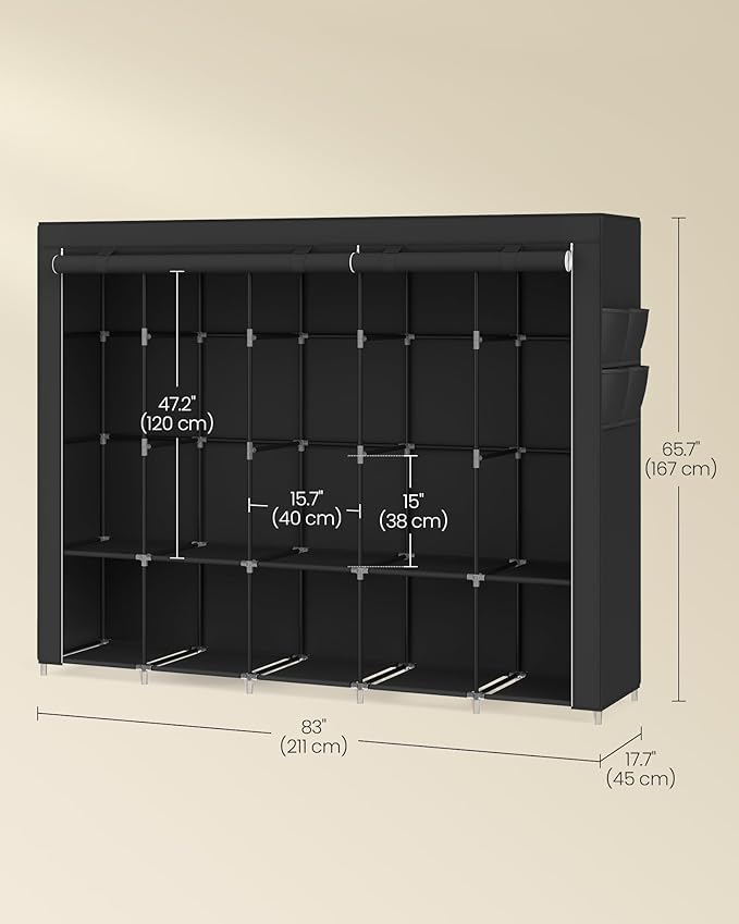 SONGMICS Portable Closet, Wardrobe Closet Organizer - Image 6