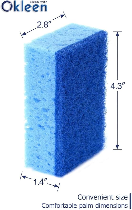 Blue Multi Use Scrub Sponges. Made in Europe. 9 Pack - Image 4