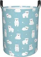 Cute Polar Bears Laundry Hamper Bag - Image 9