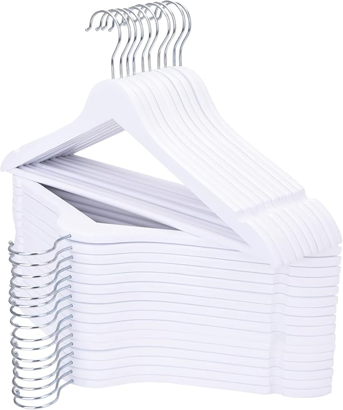 ELONG HOME Wooden Hangers 30 Pack, Wood Hangers by ELONGHOME