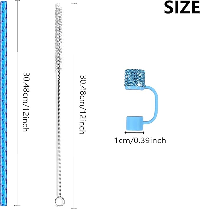12 Pack Replacement Swirl Straws and Diamond Straw Cover - Image 6