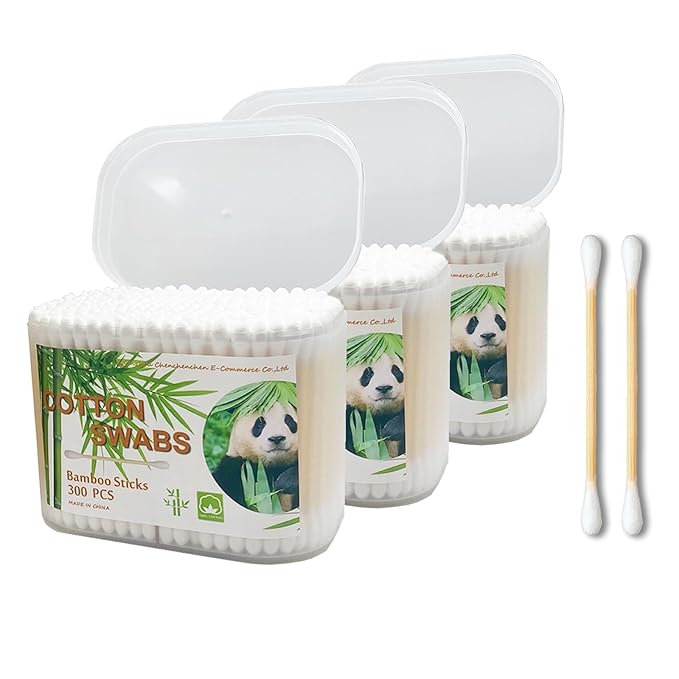 900pcs Bamboo Cotton Swabs, Biodegradable Wooden Cotton Buds - Image 2