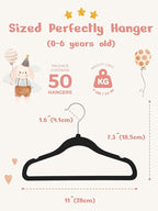 HOUSE DAY 11 Inch Velvet Baby Hangers 100 Pack Black, Premium Kids Hangers - Image 6