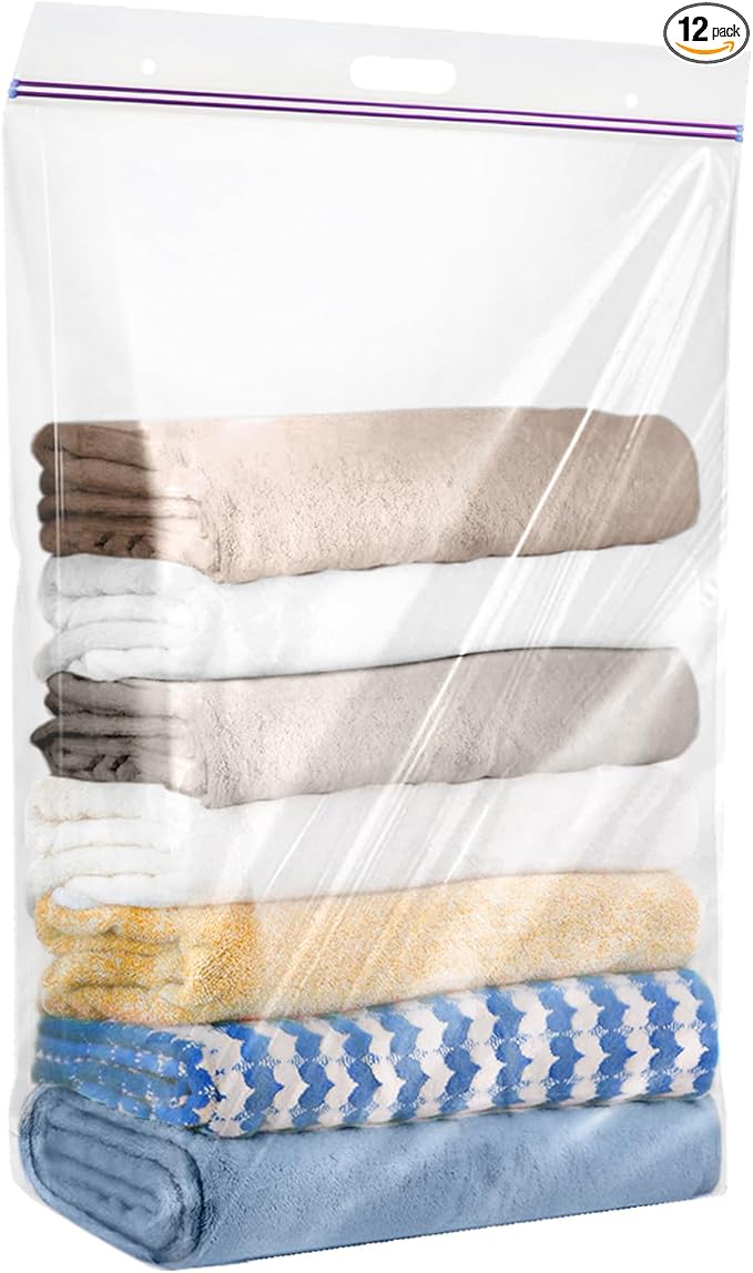 20 Gallon Jumbo Zipper Storage Bags, 24 x 32 Inch Heavy Duty Ziplock Storage by YourReliablePartner