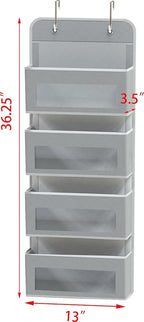 Simple Houseware 4 Clear Window Pocket Over Closet Door Storage Hanging - Image 2