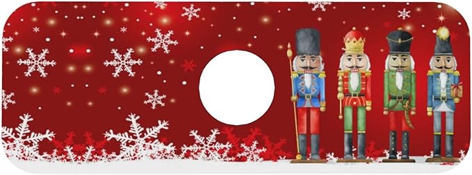 Christmas Snowflake Nutcracker Red 15" X 5.5" Kitchen Sink Splash Guard Faucet - Image 9