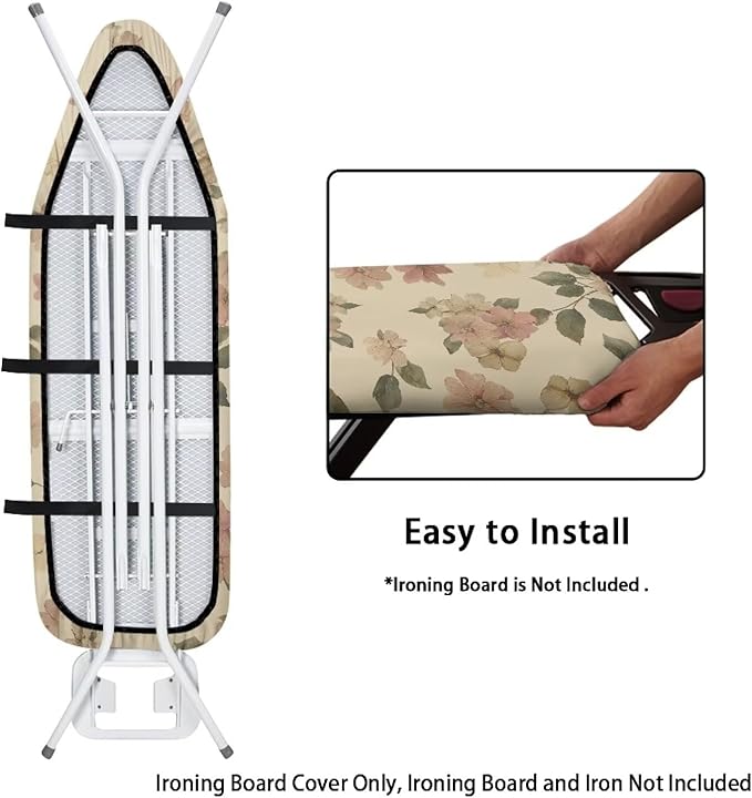 Vintage Flower Ironing Board Cover 15x54 Inch Extra Thick Resistant Scorch and - Image 4