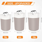 BlissTotes 115L Laundry Basket, Freestanding Laundry Hamper, Collapsible Dirty - Image 2