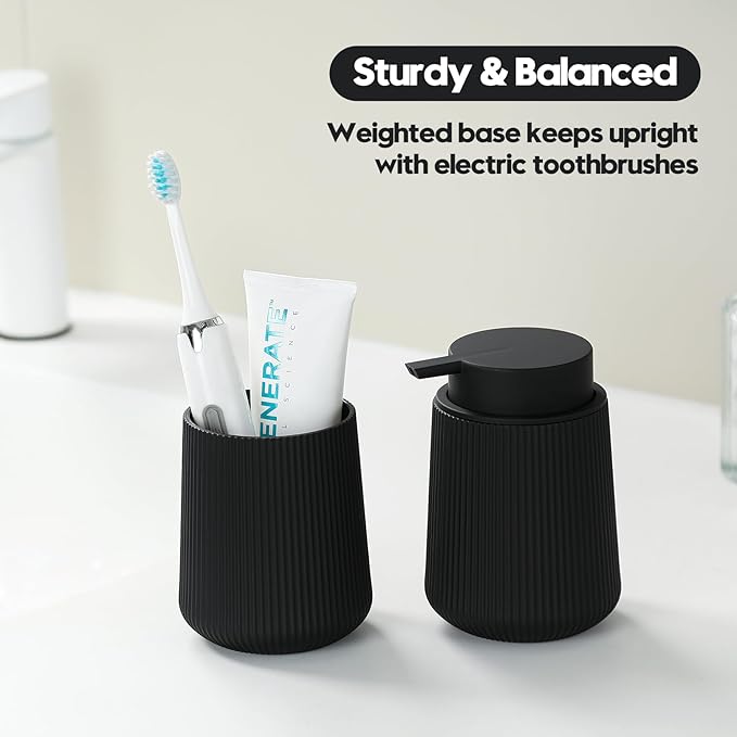Black Striped Toothbrush Holder - Image 4