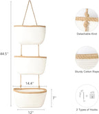 TeoKJ 3-Tier Wall hanging Storage Bags, Over the Door Organizer, Decorative - Image 2