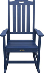 Oversized Rocking Chair, Outdoor Rocking Chair for Adults, All Weather Resistant Porch Rocker for Lawn Garden, Navy Blue - Image 4