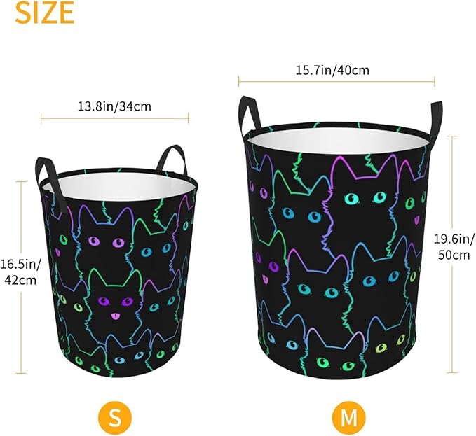 Funny Black Cats Laundry Hamper Bag - Image 4