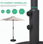 JEAREY 81.5lb Max Capacity Patio Umbrella Stand, Outdoor Umbrella Base Water Filled Stand, Heavy Duty Market Umbrella Holder for Patio, Deck, Poolside (Black) - Image 5