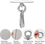 6 Pcs Self Adhesive Ceiling Hook Stainless Steel Pad Eye Hooks Nail-Free Wall - Image 3